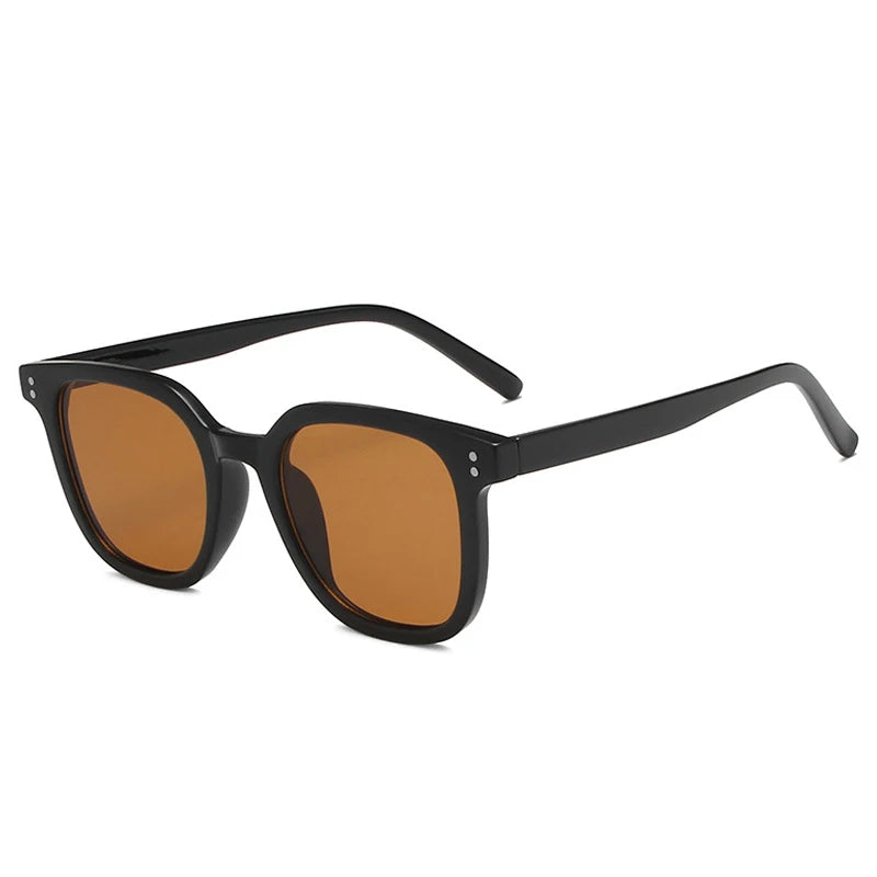 Então & ei moda praça óculos de sol mulher claro oceano lente tons uv400 masculino retro rebites decoração laranja rosa óculos de sol