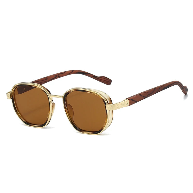 SO&EI Moda Óculos de Sol Quadrados Mulheres Shades UV400 Retro Metal Tendências Gradiente Homens Óculos de Sol