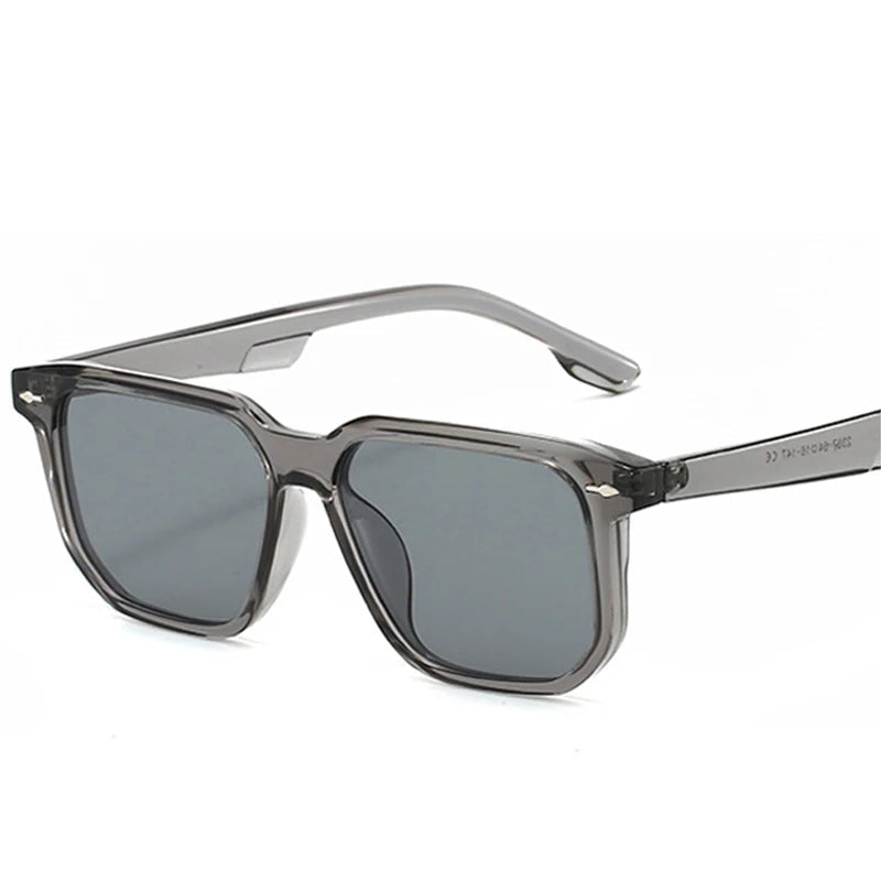 SO&EI Moda Masculina Óculos de Sol Quadrados Retro Rebites Verde Cinza Tons UV400 Mulheres Óculos de Sol de Luxo