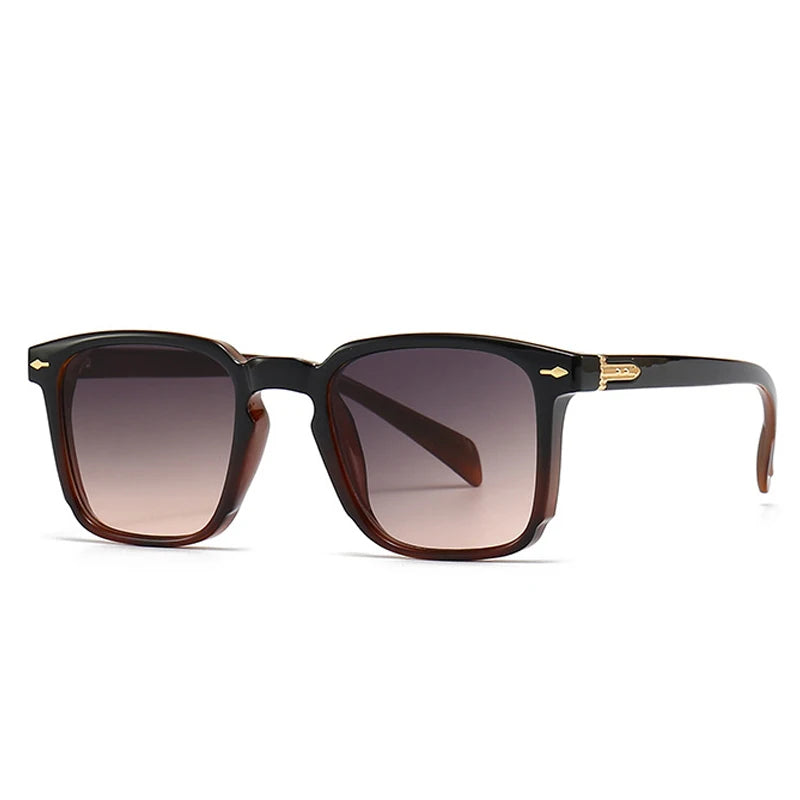 SO & EI-Retro Clássico Quadrado Óculos De Sol para Homens e Mulheres, Rebites Gradiente Óculos De Sol, Trending Shades, UV400