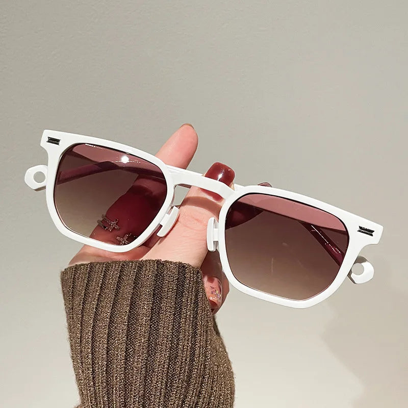 SO&EI Polígono Quadrado Mulheres Retro Rebites Chá Gradiente Óculos de Sol Tons UV400 Homens Punk Leopardo Azul Óculos de Sol