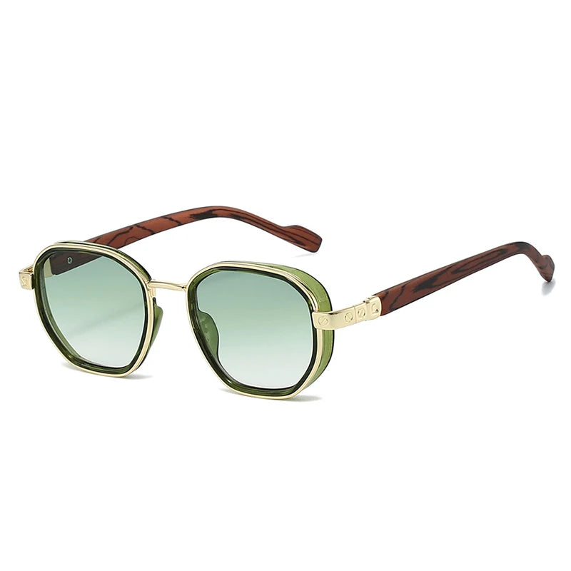 SO&EI Moda Óculos de Sol Quadrados Mulheres Shades UV400 Retro Metal Tendências Gradiente Homens Óculos de Sol
