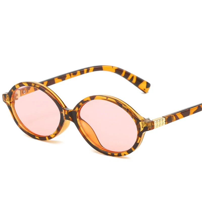 SO & EI-Óculos de Sol Oval Pequenos para Homens e Mulheres, Marca Vintage, Designer, Lente Oceano Claro, Punk, Tendência, Shades, UV400, Moda