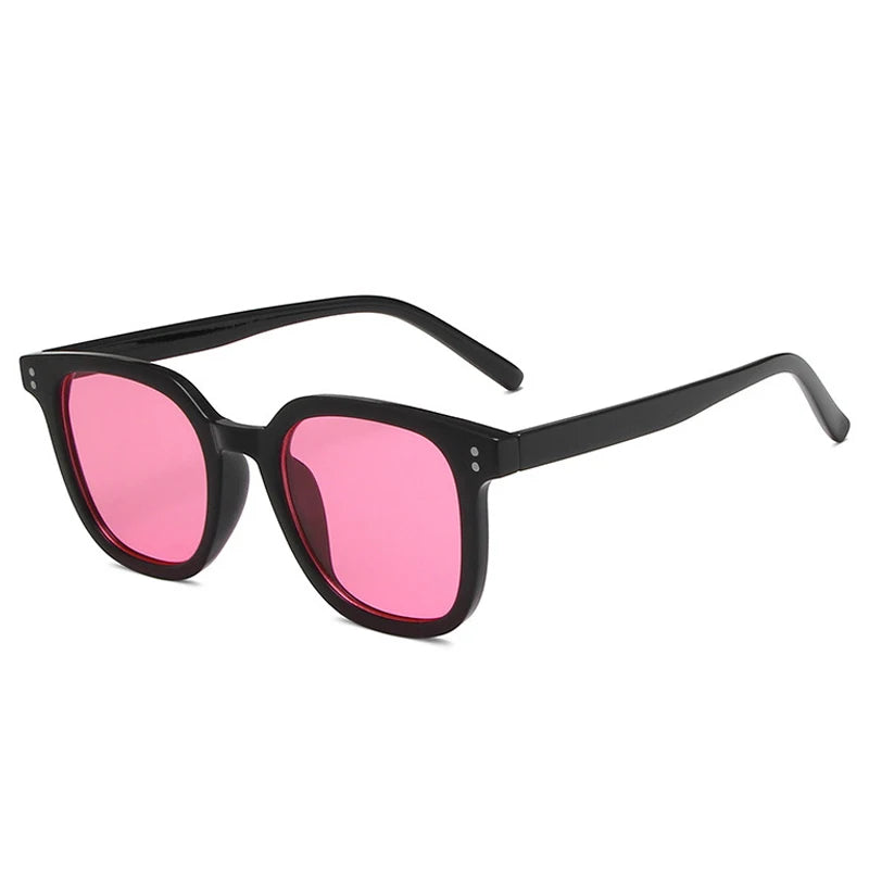 Então & ei moda praça óculos de sol mulher claro oceano lente tons uv400 masculino retro rebites decoração laranja rosa óculos de sol