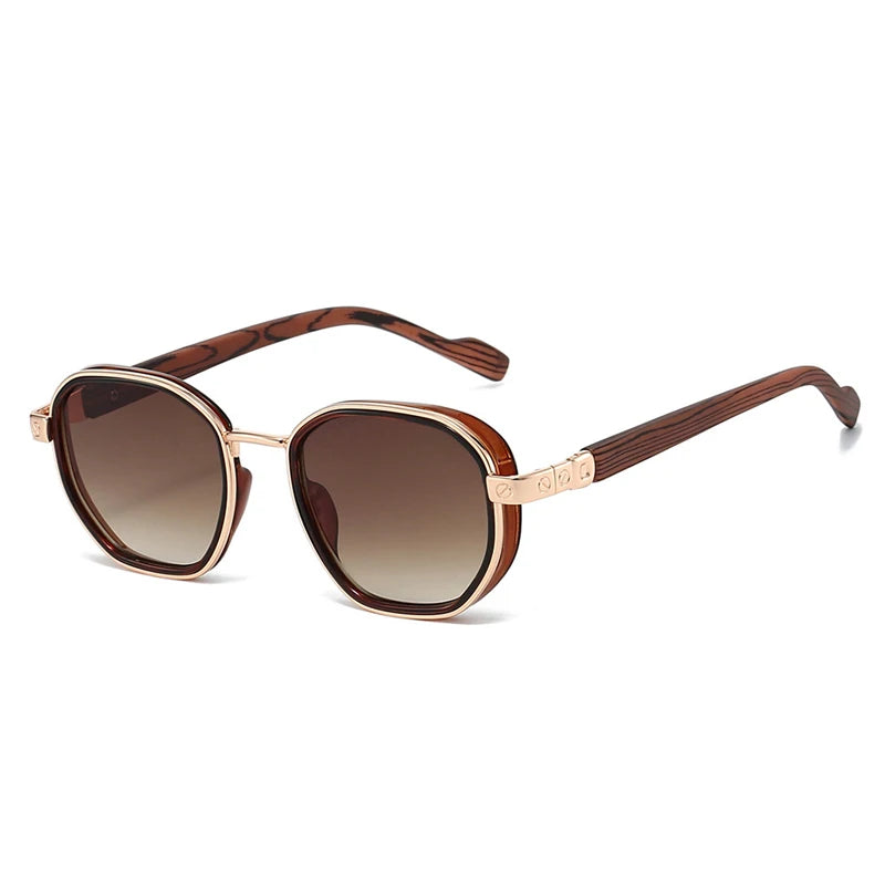 SO&EI Moda Óculos de Sol Quadrados Mulheres Shades UV400 Retro Metal Tendências Gradiente Homens Óculos de Sol