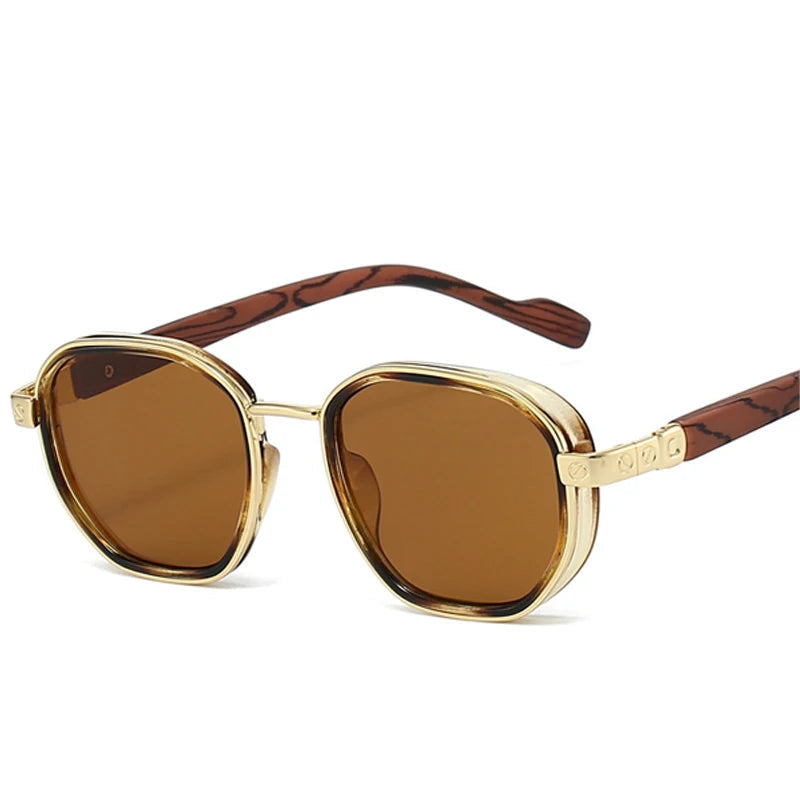 SO&EI Moda Óculos de Sol Quadrados Mulheres Shades UV400 Retro Metal Tendências Gradiente Homens Óculos de Sol