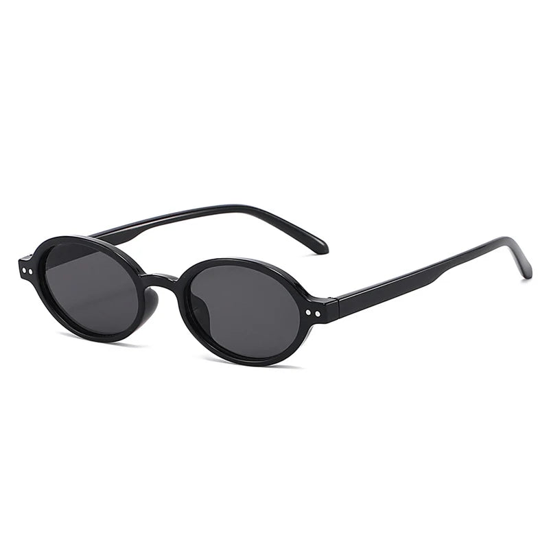SO&EI Retro Pequeno Oval Óculos de Sol Mulheres Moda Rebites Leopardo Homens Punk Shades UV400 Óculos de Sol