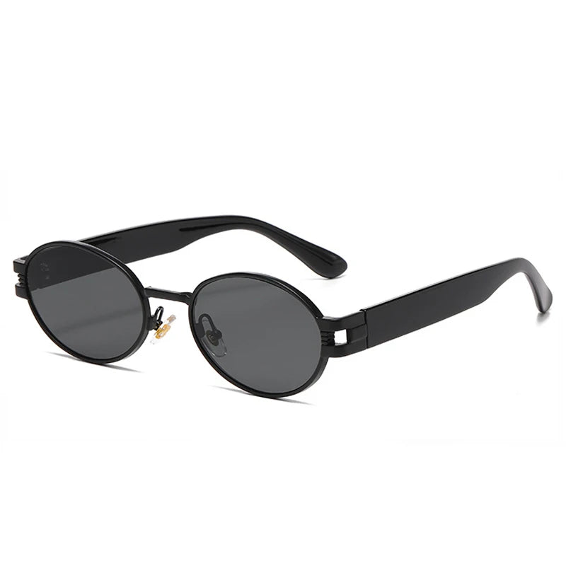 SO & EI Ins Square Candy Color Óculos De Sol para Homens e Mulheres, Óculos De Sol Retro Punk Oval Metal, UV400 Shades, Tendência na Moda