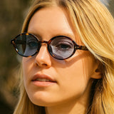 SO&EI Retro Pequeno Oval Óculos de Sol Mulheres Moda Rebites Leopardo Homens Punk Shades UV400 Óculos de Sol