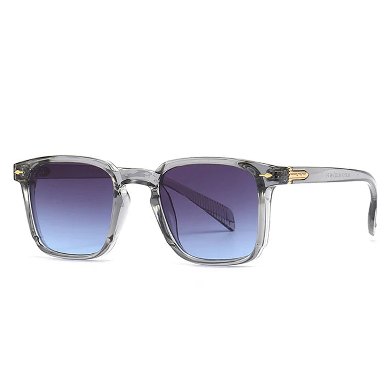 SO & EI-Retro Clássico Quadrado Óculos De Sol para Homens e Mulheres, Rebites Gradiente Óculos De Sol, Trending Shades, UV400