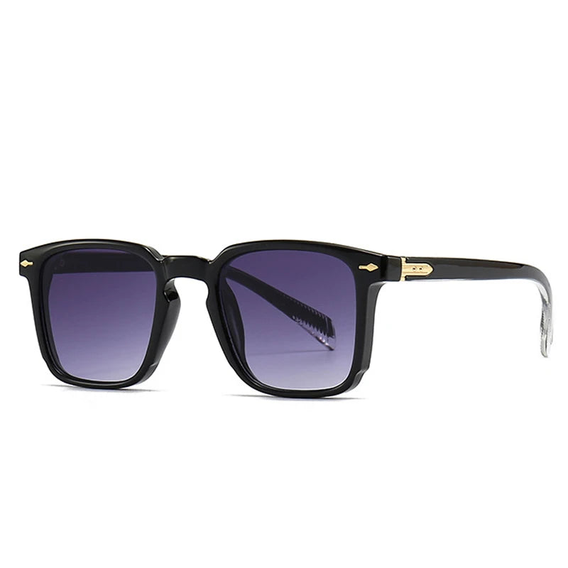 SO & EI-Retro Clássico Quadrado Óculos De Sol para Homens e Mulheres, Rebites Gradiente Óculos De Sol, Trending Shades, UV400